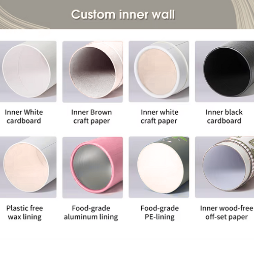 Customizable biodegradable eco-friendly easy-tear capsule paper tube food grade coffee, tea, nut cardboard packaging container