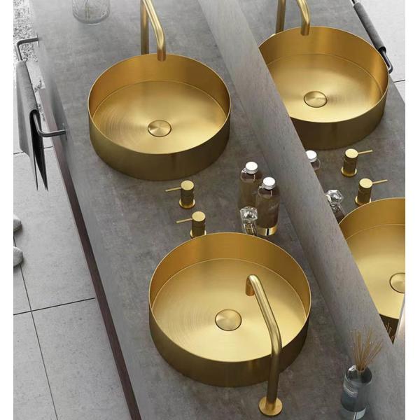 Luxury Modern Stainless Steel Vessel Sink Bowl Brushed Gold Color For Hotel