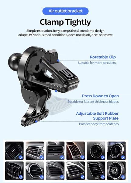Leather Qi Wireless Car Charger Auto Clamping Mount 15W For Iphone 13