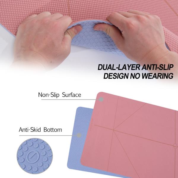 High Density Tpe Yoga Mat With Non Slip Texture Layer Material
