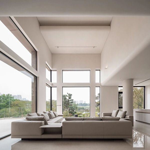 Italy Design Genuine Leather Living Room White Simple Design Modern Sofa Set L Shaped Leather White Sectional Sofa