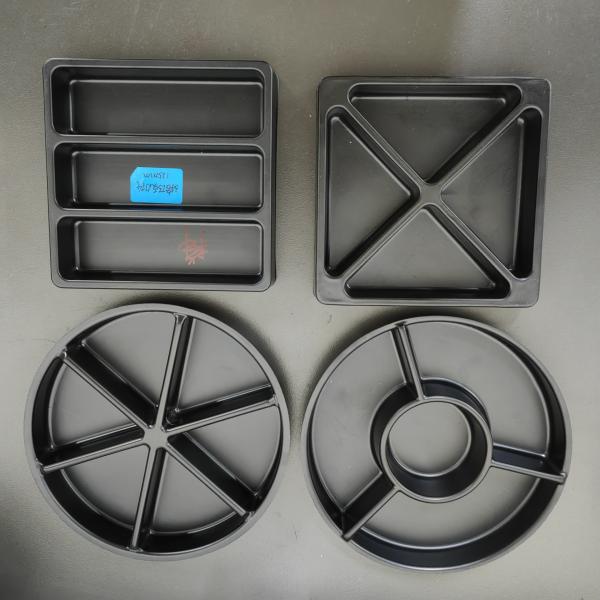 Personaliza contenedores de chocolate de diferentes formas con bandeja interior de plástico negro PS para cajas de papel de chocolate