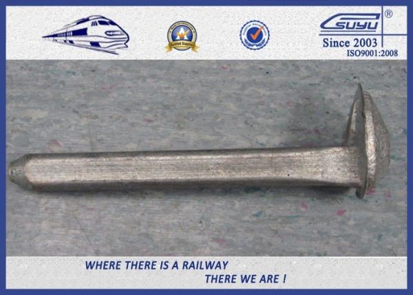 Professional ISO Railway Screw Spike Plain / Oxide Black Spikes