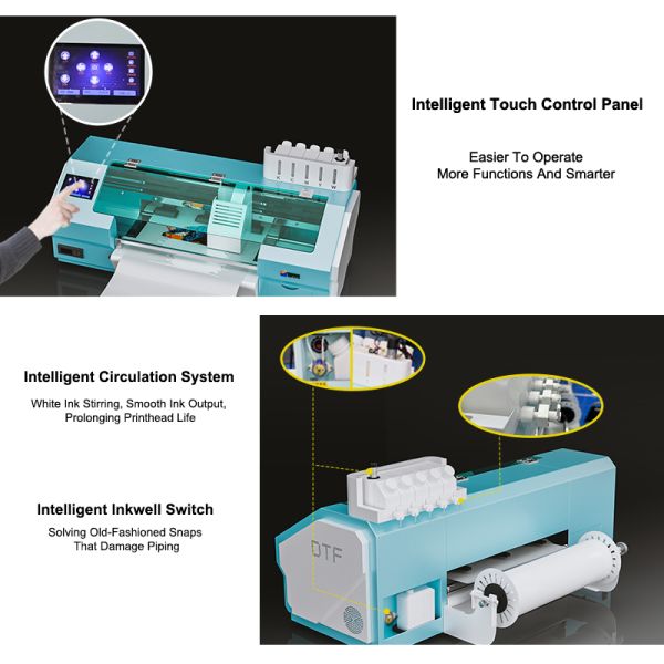 FCOLOR 30cm XP600 DTF Printer Roll-to-Roll Automatic T-Shirt Printing Machine with Shaker & Dryer for Small Business