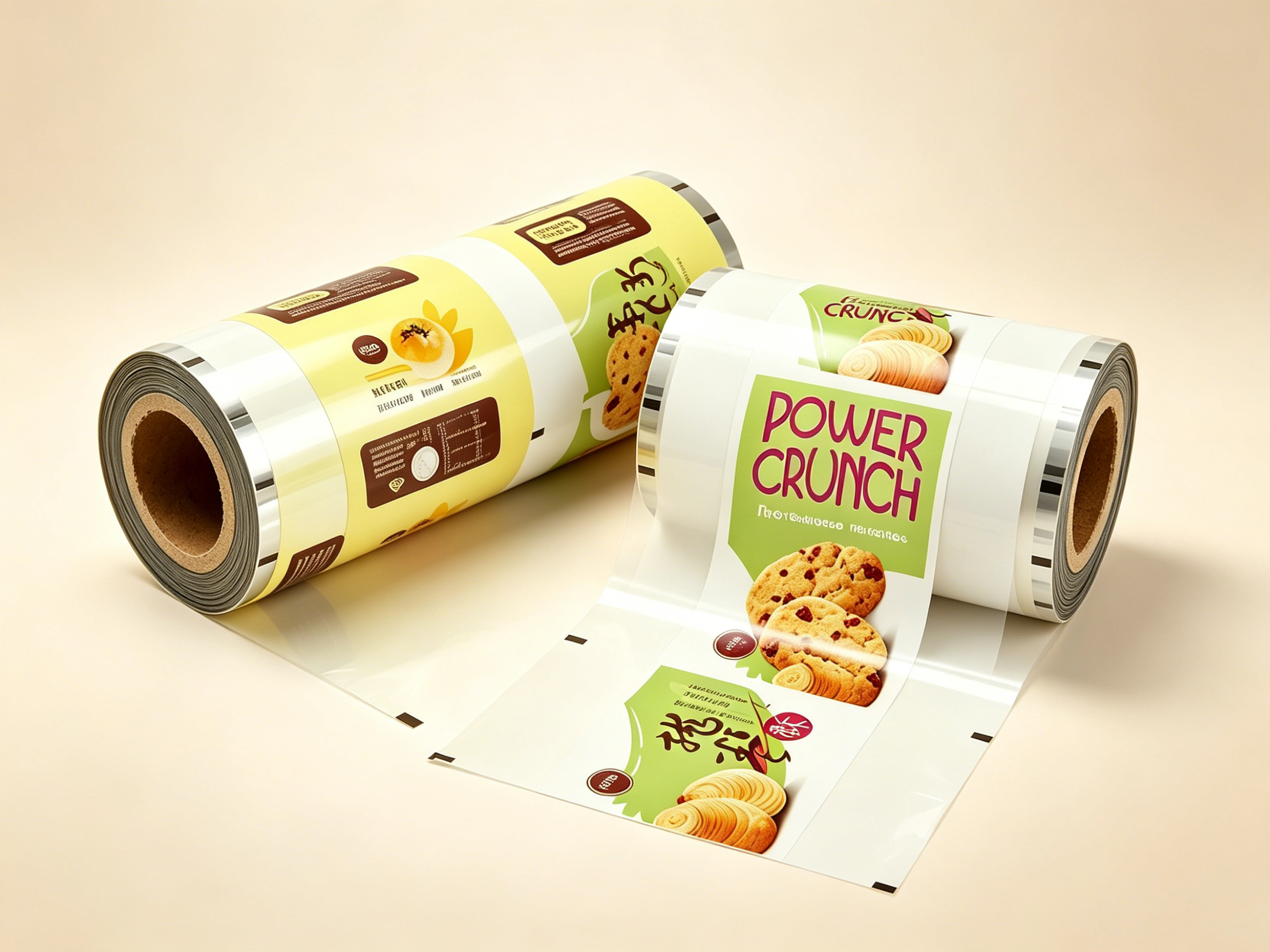 Food Grade Composite Packaging Roll Film For Fruit Flavored Small Cakes Meringue Cookies | BOPP/CPP BOPP/VMPET Laminated Automatic Packing Roll Stock For Baked Pastry OEM Custom Printed