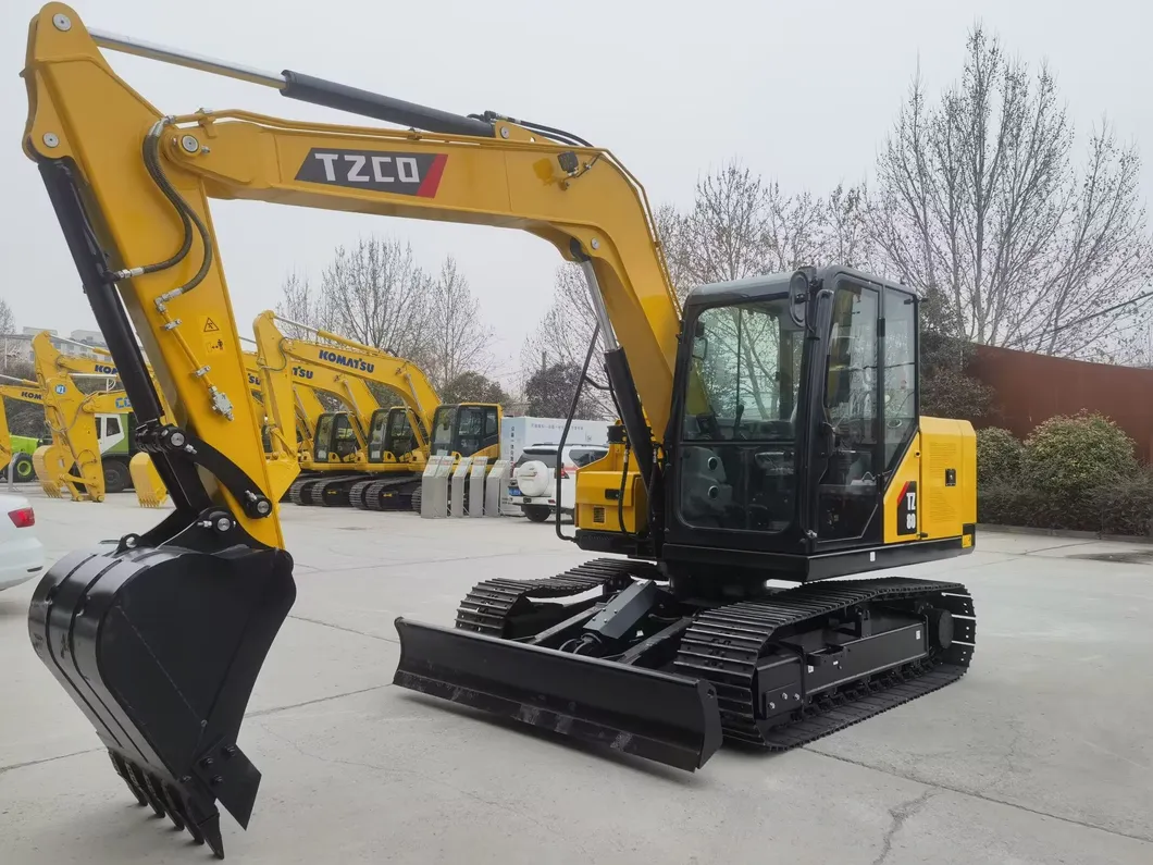 Most Popular Tzco80 Excavator Mini 8 Ton Tzco Chinese Brand Digger for Sale