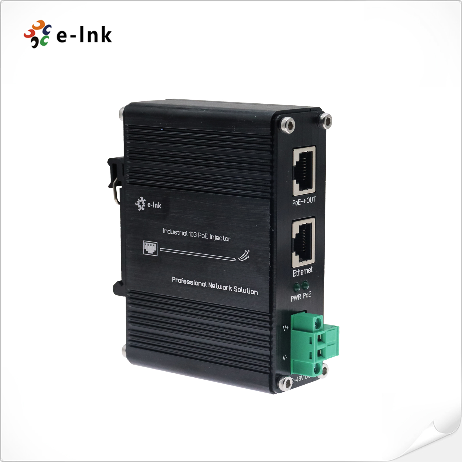 Наружный адаптер для инжекторов PoE 10G 60W IEEE 802.3at Стандартная установка DIN Rail или установка на стену