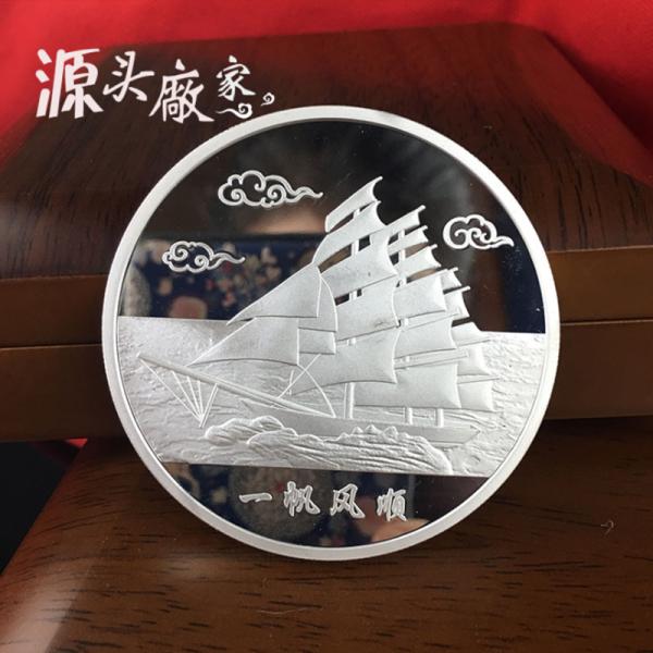 Custom high-grade glossy commemorative coin, personalized metal badge custom, Zinc alloy silver coins,with medallion box