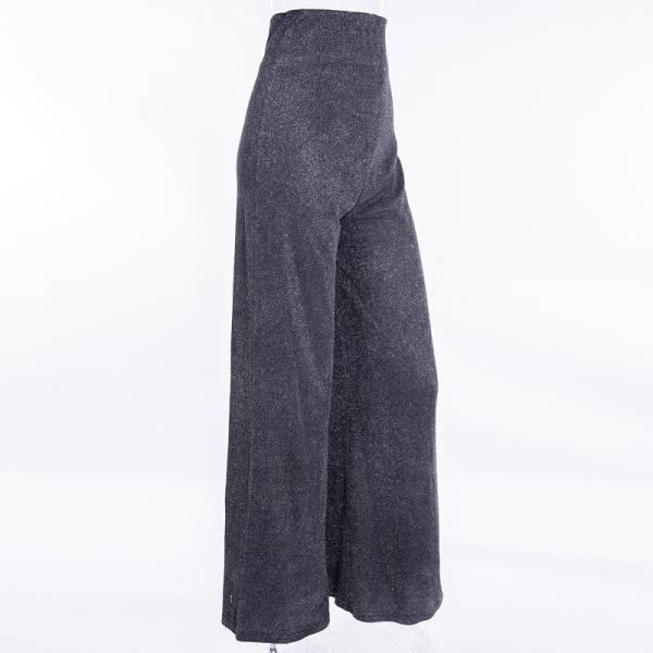 Silver Silk Ladies Casual Pants , Women's High Waisted Wide Leg Pants