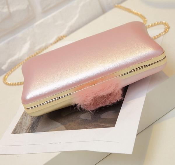 2016 new phone bag plush Night female fashion evening bag hit the color tide mini shoulder diagonal package