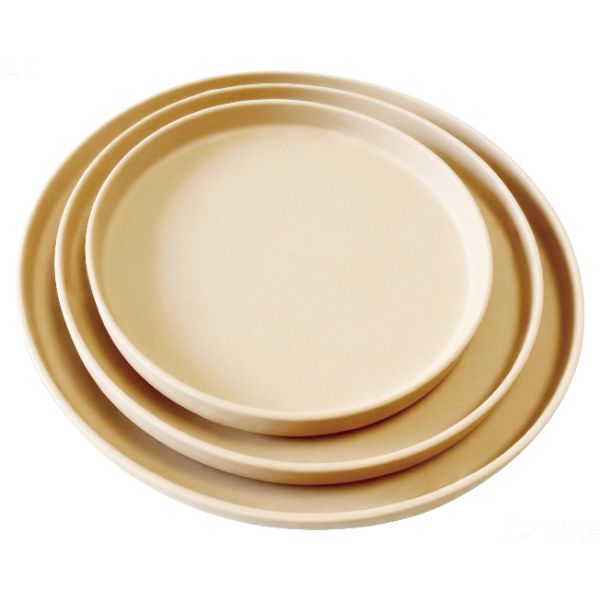 Hotel Leather Products rice husk round trays durable elegant and easy to clean ideal for high end hotels