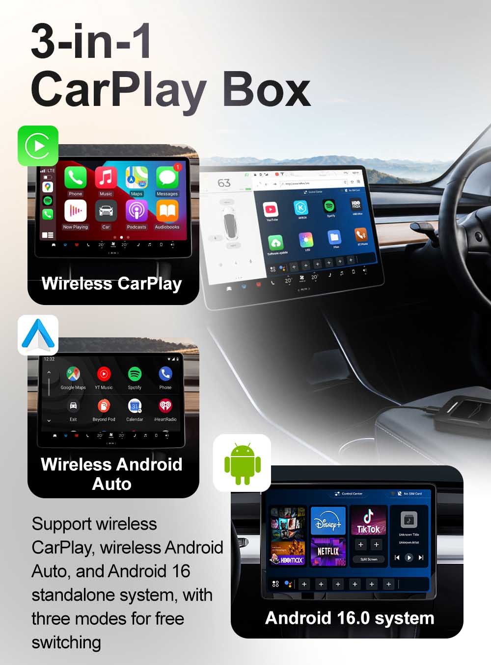 Customized Android Tesla AI Box Carplay Replacement For NIO EV Cars