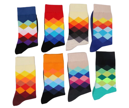 Breathable Trendy Mens Socks Colorful Business Party Dress Cotton Novelty Fun Happy Socks