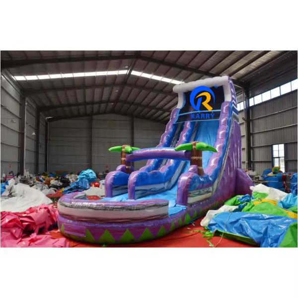 Commercial Customized Color Inflatable Pool Slide with Water Park Design