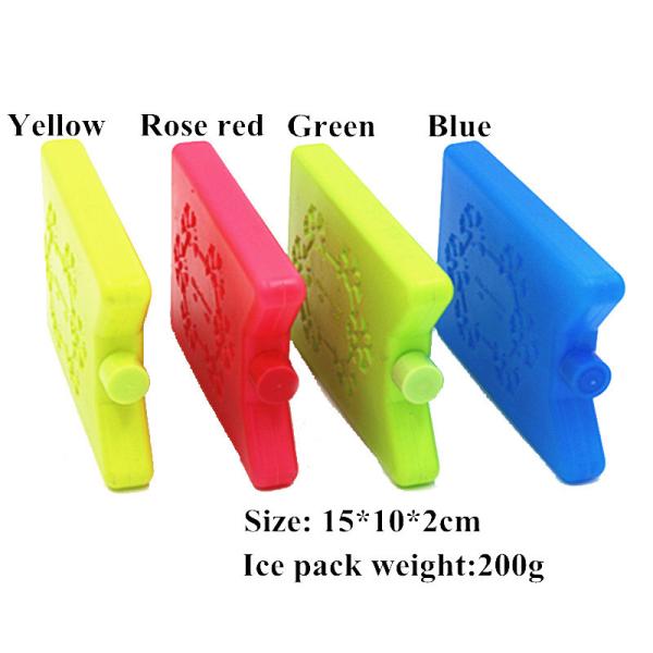 Plastic Ice Packs ice brick and ice bag with ice gel inside HDPE material colorized  ice pack for can and kids lunch box