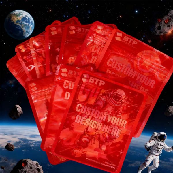 Customized 1000pcs Low MOQ Moisture Proof Mylar Bags for Baby Food Chewing Gum Pizza Stand Pouch 0.1mm Thick Zipper Top Custom