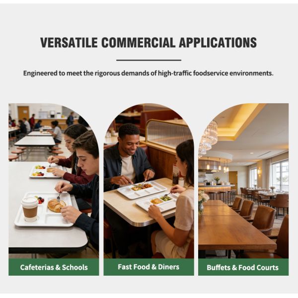 Premium Stone-Textured Commercial Compartment Tray