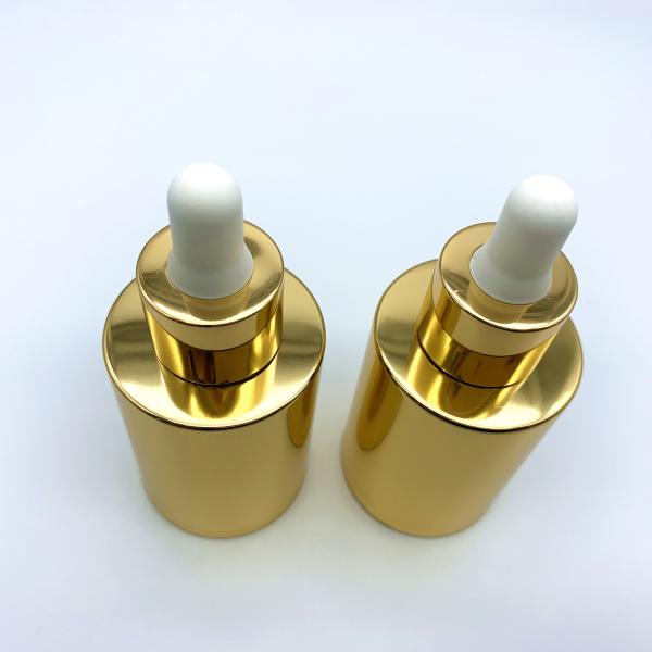 Eco Friendly Skincare Packaging 2oz Dropper Oil Bottle Gold Essential Oil Bottle