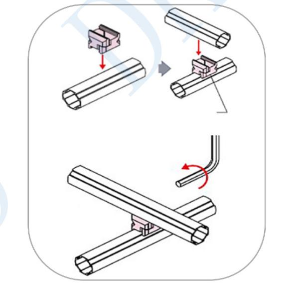 DYJ28-A06 Connecteur de tube en aluminium industriel Alliage d'aluminium Ligne de fabrication allégée avec joint efficace