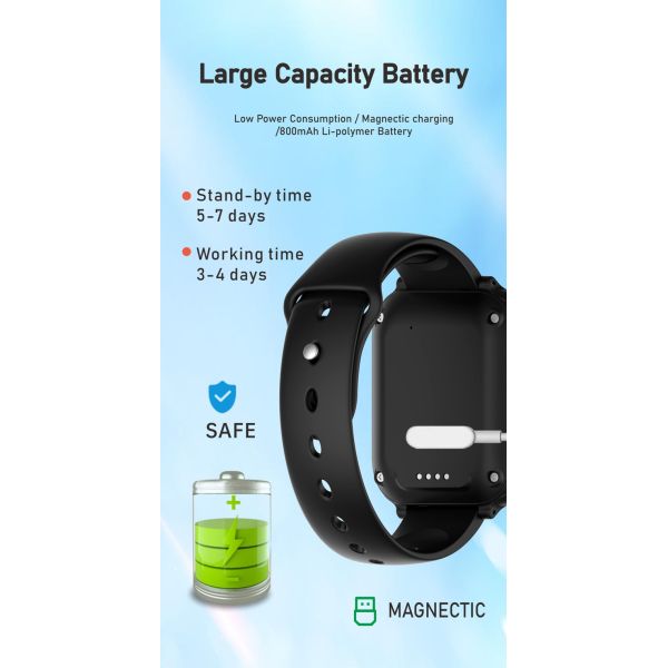 Eraysun Smart Watch Child 560mAh 1.52 Inch 240*280 LBS Location SOS Phone Call 4g SIM Card Camera Electronic Smart Watch Kids