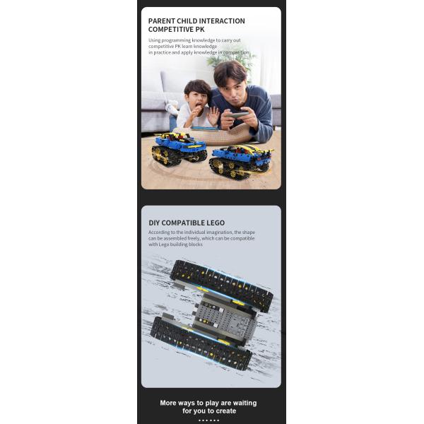 Unisex 2 in 1 Remote Control Racing Car DIY Building Kits for Kids Boys Girls 8-13 Years