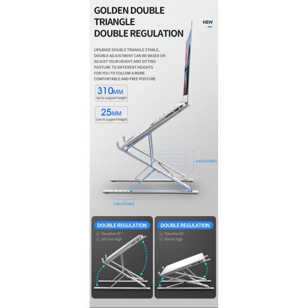 Thickened Aluminium Alloy Laptop Stand Universal Laptop Holder for 10-18in Laptops Hollow Design Stable Triangle Design