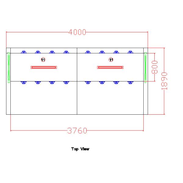 Прямо через покрашенный стальной ливень воздуха чистой комнаты с нержавеющей сталью 304 двери