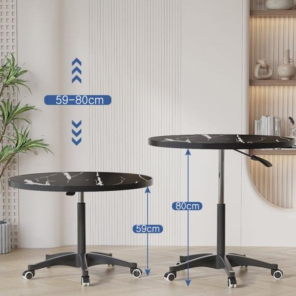 Living Room Furniture Adjustable Coffee Table with PANEL Wood Style and Movable Rolling Round Rack