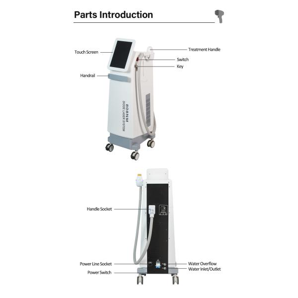 2000W Skin Rejuvenation Painless Hair Removal 808nm Diode Laser Machine