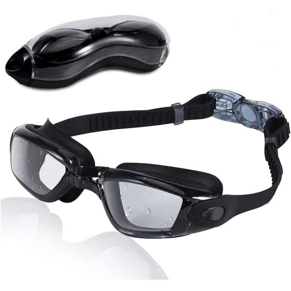 Anti-fog UV Protection Swimming Goggles with Automatic Buckle Strap for Adults and Kids