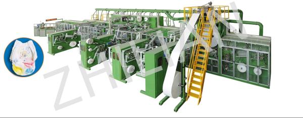 Baby Pull Up Pampers Manufacturing Machine 2pcs Type 450pcs / min