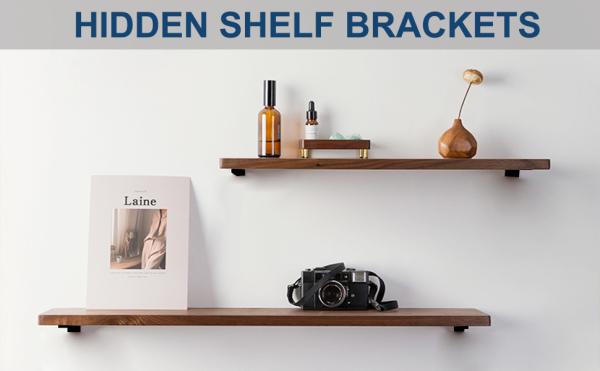 Black Carbon Steel Heavy Duty Hidden Shelf Brackets for Concealed and Durable Support