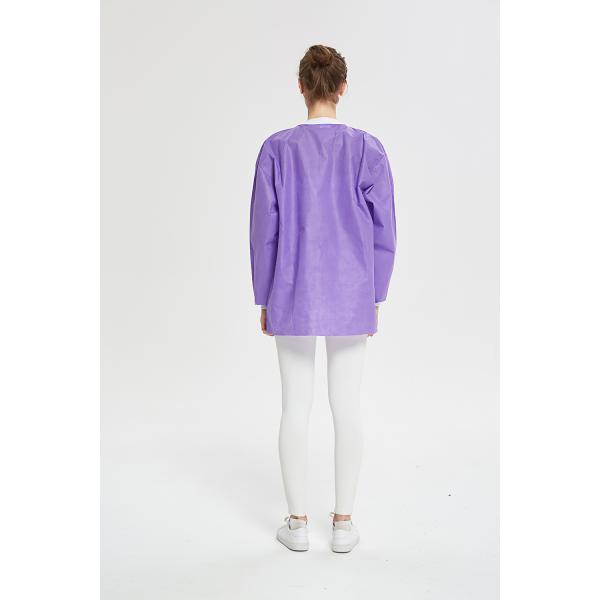 High Quality Purple Lab Jacket 3 Layer SMS Washable Womens Lab Jacket
