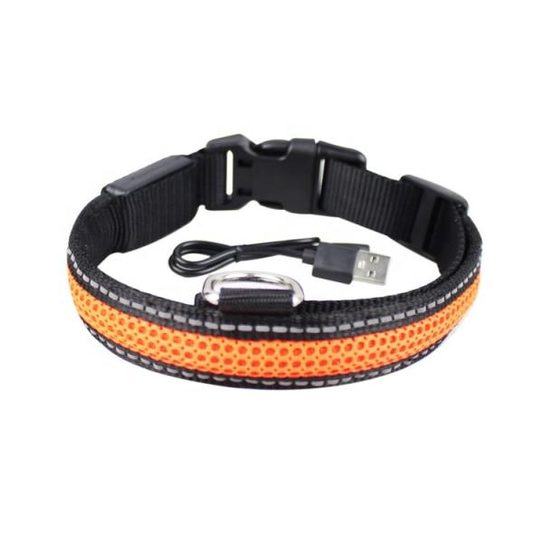 C914 Nylon LED Pet Necklace Rechargeable Flashing Dog Collar Led Usb