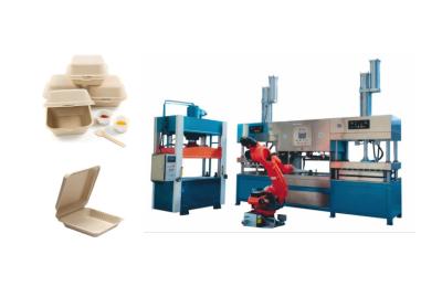 Utensílios de mesa espertos da folha de polpa do descorante que fazem a máquina com o robô de 6 linhas centrais e que aparam a máquina