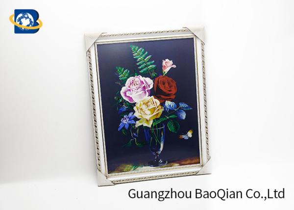 PET / PP 3D Lenticular Pictures Printing Beauiful Flower Pattern For Home Decoration