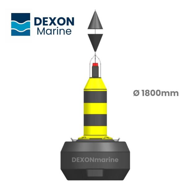 Polyethylene Marine IALA Cardinal Buoy 1800mm Dia With Topmark And LED Light