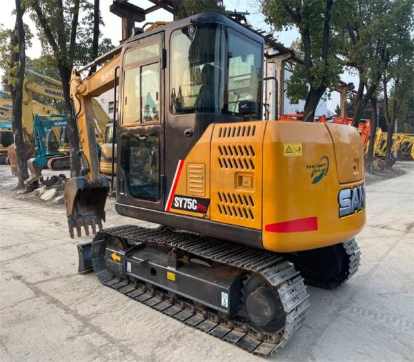 Laranja Usado Em Bom Condição Sany75C Excavator 7280Kg Com 0,12 ~ 0,32m3 Capacidade de balde