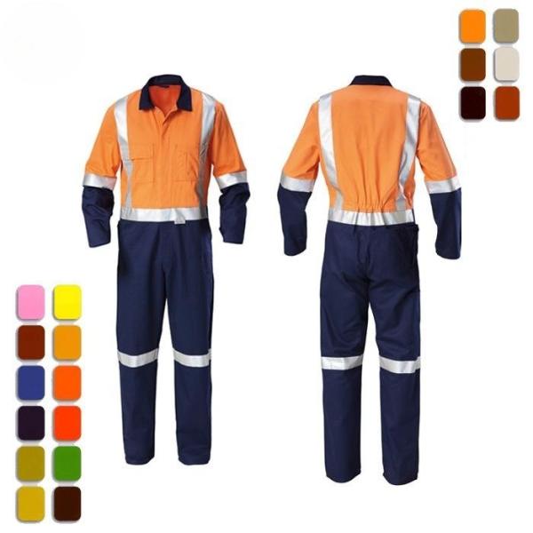 100% Cotton Reflective Insulated Coveralls Mechanic Uniform Work Men Coverall