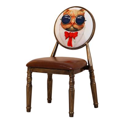 Stacking Modern Metal Dining Chairs / Fabric Restaurant Chairs For Banquet