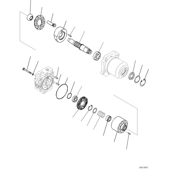 Comatsu D375 D475 Ventilador bomba de ventilador motor 708-1W-00690 708-7H-00680 708-7H-11410
