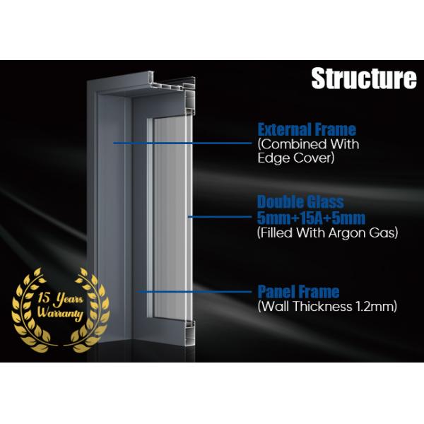Double Tempered Glass Aluminium Washroom Door Ultra Narrow Frame Waterproof
