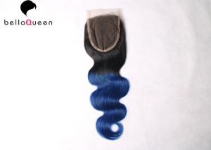 Dois fechamento 1B/azul do Weave do cabelo humano do fechamento do laço do