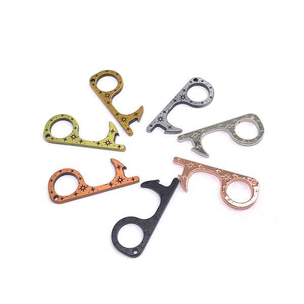Multifunctional No Touch Door Opener Keychain With Nickel Plating