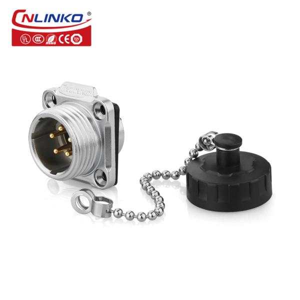 5 Pin Connector Male Female Panel Mount, CNLINKO YW-20 5 Pin Industrial Power Plug to Socket Metal Connector