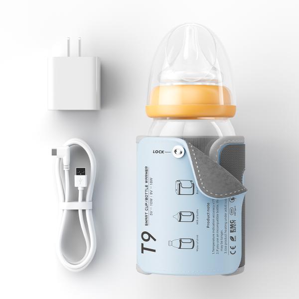 Calentador portátil USB para biberones, 5 niveles de temperatura 40-50°C