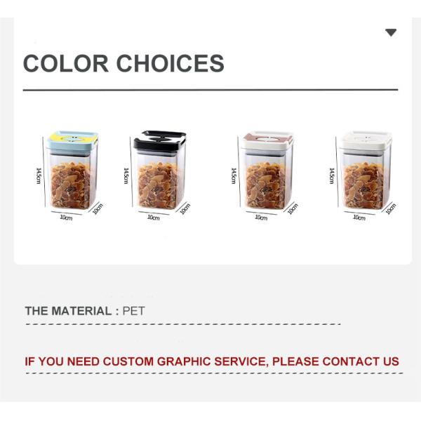 Clear BPA Free 6-Piece Set Air Tight Easy Open Lids Cereal Seal Pot Dry Food Storage Containers