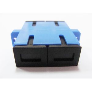 Material azul del SC UPC SM de RoHS del duplex del adaptador estándar PBT de la fibra óptica con el reborde