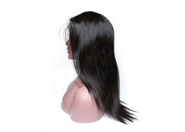 100% Brazilian Human Hair Full Lace Wigs , Natural Looking Human Hair Wigs Black Color