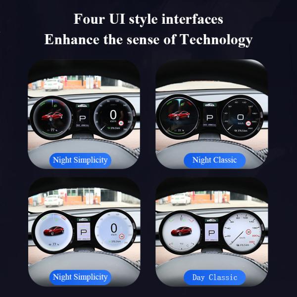 Дискретный предупредительный световой сигнал Tesla моделирует панель LCD группы аппаратуры y 4,3 дюйма